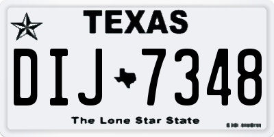 TX license plate DIJ7348