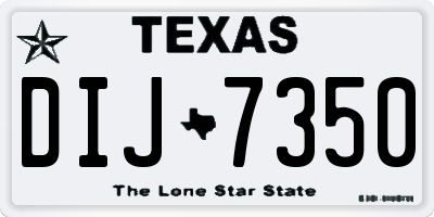 TX license plate DIJ7350