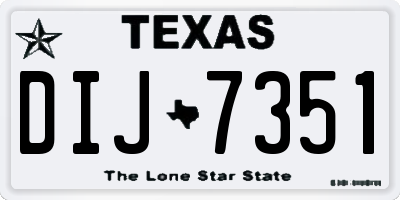 TX license plate DIJ7351