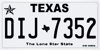 TX license plate DIJ7352