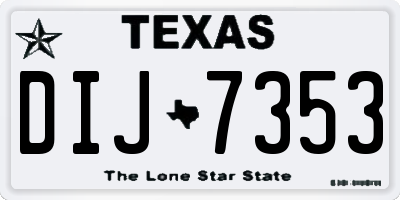 TX license plate DIJ7353