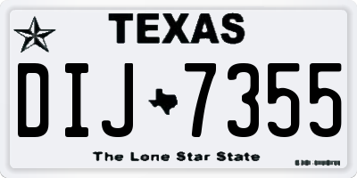 TX license plate DIJ7355