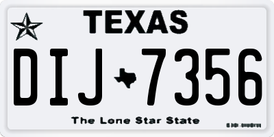 TX license plate DIJ7356