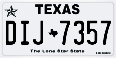 TX license plate DIJ7357