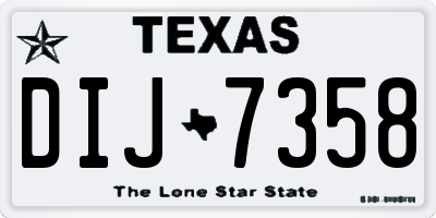 TX license plate DIJ7358