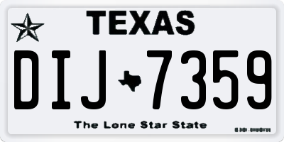 TX license plate DIJ7359
