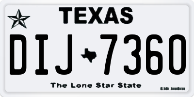 TX license plate DIJ7360