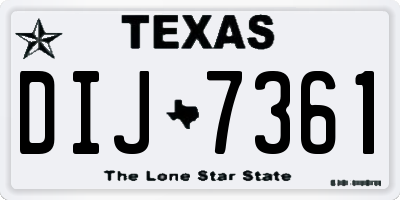 TX license plate DIJ7361