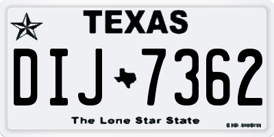 TX license plate DIJ7362