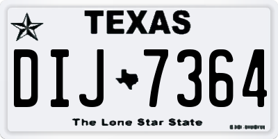 TX license plate DIJ7364