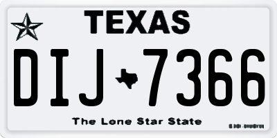 TX license plate DIJ7366
