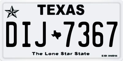 TX license plate DIJ7367