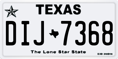 TX license plate DIJ7368