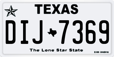 TX license plate DIJ7369