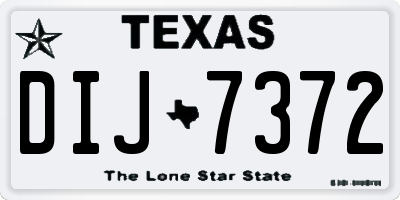 TX license plate DIJ7372