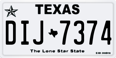 TX license plate DIJ7374