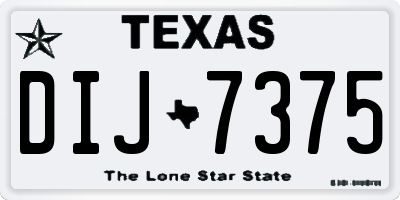 TX license plate DIJ7375
