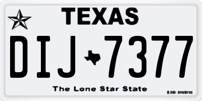 TX license plate DIJ7377