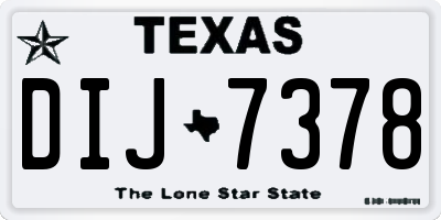 TX license plate DIJ7378