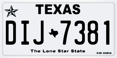 TX license plate DIJ7381