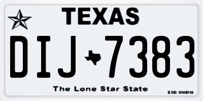 TX license plate DIJ7383