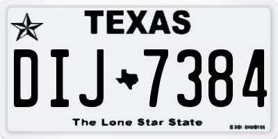 TX license plate DIJ7384