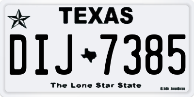 TX license plate DIJ7385
