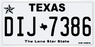 TX license plate DIJ7386