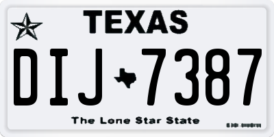 TX license plate DIJ7387
