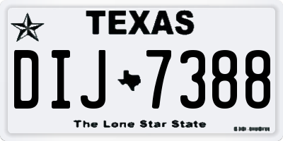 TX license plate DIJ7388