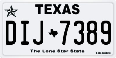 TX license plate DIJ7389