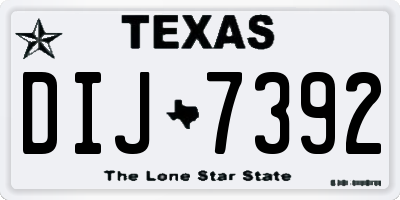 TX license plate DIJ7392