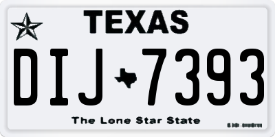 TX license plate DIJ7393