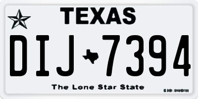 TX license plate DIJ7394