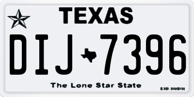TX license plate DIJ7396