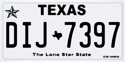 TX license plate DIJ7397