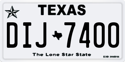 TX license plate DIJ7400