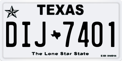 TX license plate DIJ7401