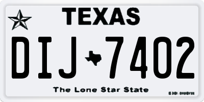 TX license plate DIJ7402