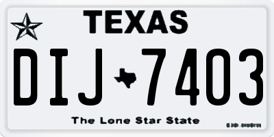 TX license plate DIJ7403