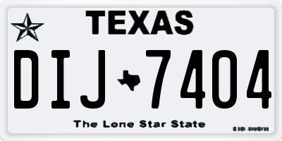 TX license plate DIJ7404