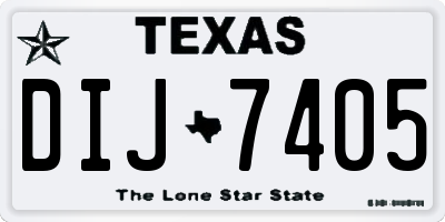 TX license plate DIJ7405
