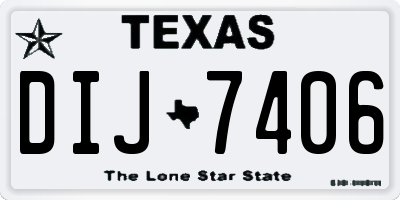 TX license plate DIJ7406