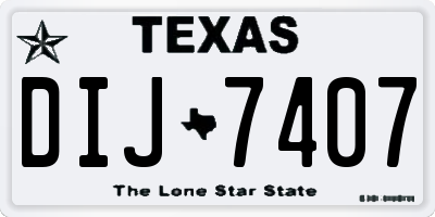 TX license plate DIJ7407