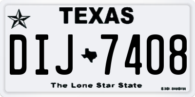 TX license plate DIJ7408