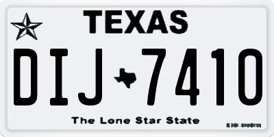TX license plate DIJ7410