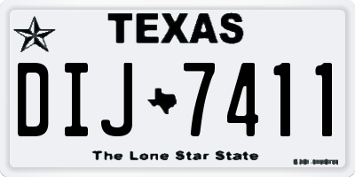 TX license plate DIJ7411