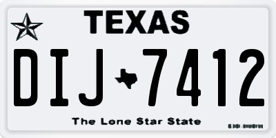 TX license plate DIJ7412