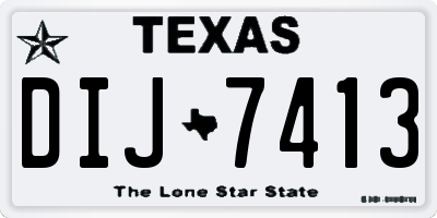 TX license plate DIJ7413