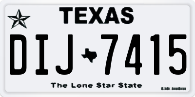 TX license plate DIJ7415